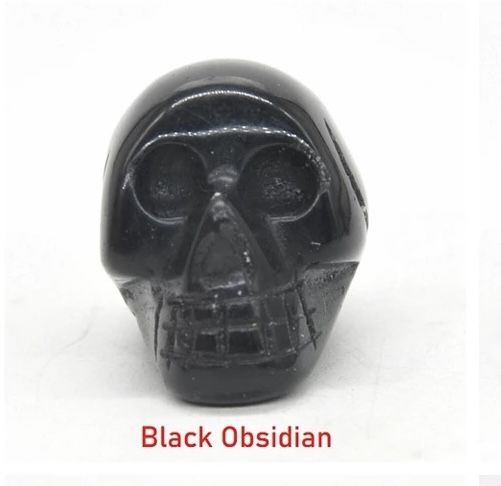 Genuine Crystal skull, genuine black onyx