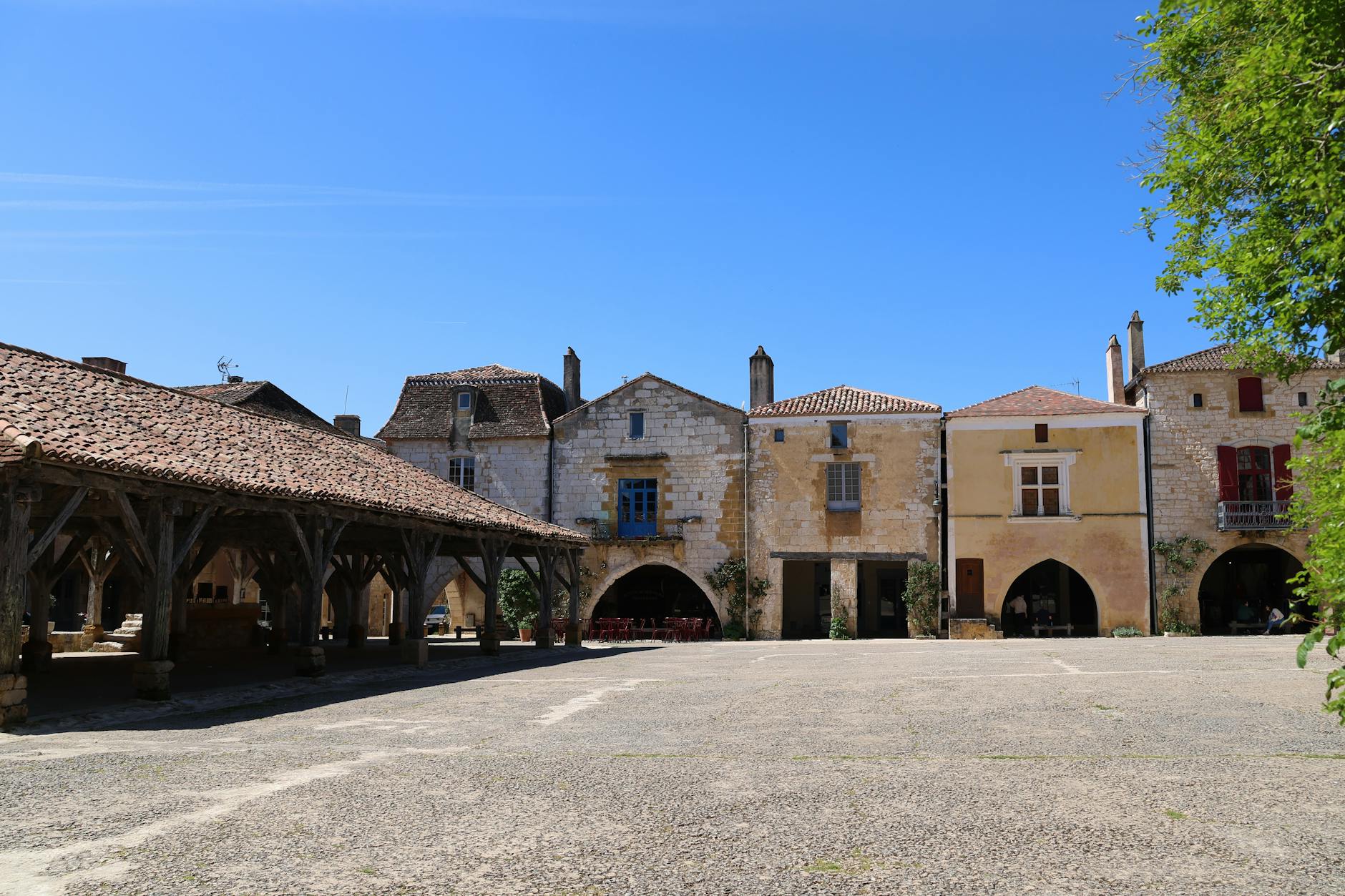 historic european architecture in sunny plaza